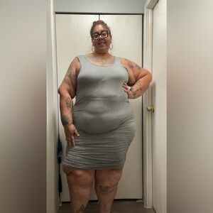 Plus Size 4X Torrid Gray Bodycon Midi Dress